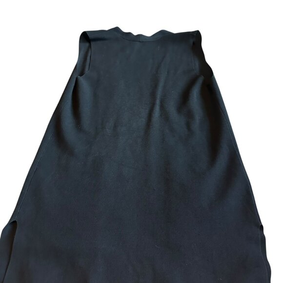 Kobi Halperin Black Open-Front Long-Length Vest Topper Fringe Pockets Size Small - Picture 11 of 13